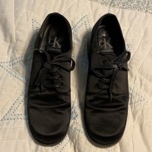 Calvin Klein CK Selena Black Satin Oxfords, size 8, Vintage 90s women’s shoes